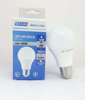 GT-LUX  LAMPADA LAMPADINA BULBO A60 LED E27 12W = 80W LED CALDA-NATURALE-FREDDA SKU 4339-4340-4341