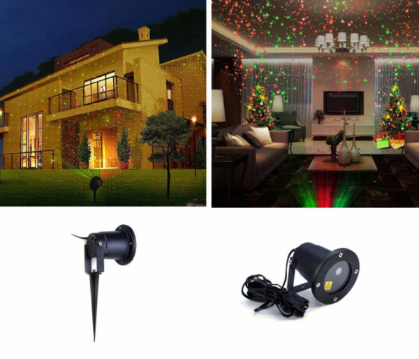 Proiettore Luci Casa Natale.Proiettore Luci Di Natale Laser Per Esterno E Interno Con Picchetto Da Terra